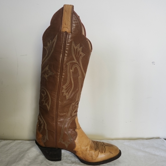 60s Ostrich Leather Western Cowboy Boots - Picture 6 of 16